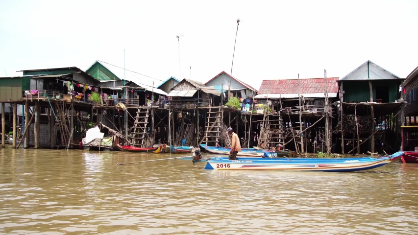 House boat cambodia Footage | Stock Clips