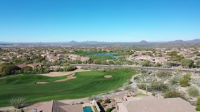 A 4k high resolution clip of a golf course in Mesa Arizona