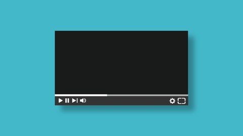 Realistic video player with shadow. Media Player Interface.