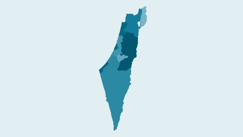 Israel - Blue tone animated country map