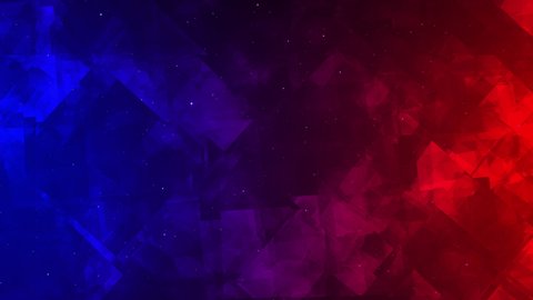 Red fire versus blue ice smoke dynamic block chain abstract background with star vertex swirl movement texture