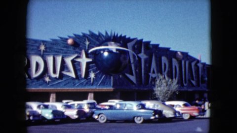 NEVADA USA-1959: Semi-Full Parking Lot At Stardust Bowling Alley Circa Late 1940'S To 1950'S