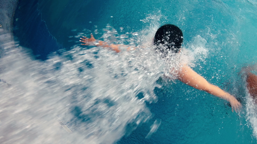 Woman having a massage on her back with water pressure, hydrotherapy