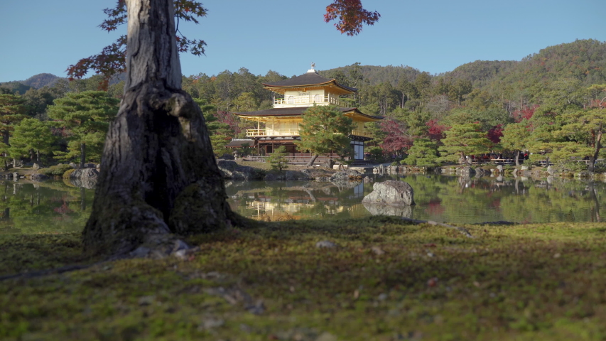 Colorful Autumn with Kinkakuji temple Golden pavilion in Kyoto, Japan.