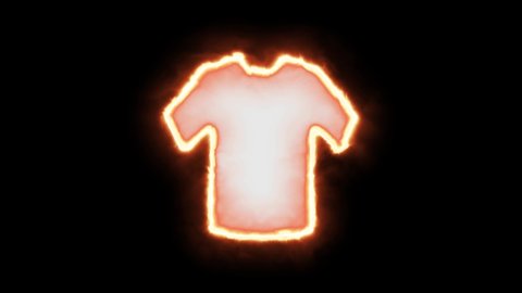 T-shirt icon video in burning effect