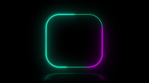 mini frame neon glow color seamless art loop background abstract motion screen background animated box shapes. laser led light lines modern. 4K 
