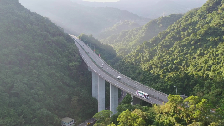 Morning aerial view of the beautiful Shiding District area at New Taipei City, Taiwan