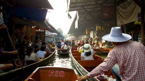 Damnoen Saduak Floating Market is a floating market in Damnoen Saduak District, Ratchaburi Province, about 100 kilometres southwest of Bangkok, Thailand. 19th of January 2020
