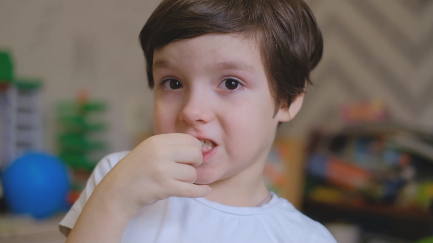 The Childs Milk Tooth Fell Stock Footage Video (100% Royalty-free