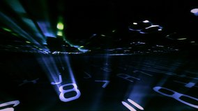 Video Background: A digital data floor and ceiling with light effects (Loop).