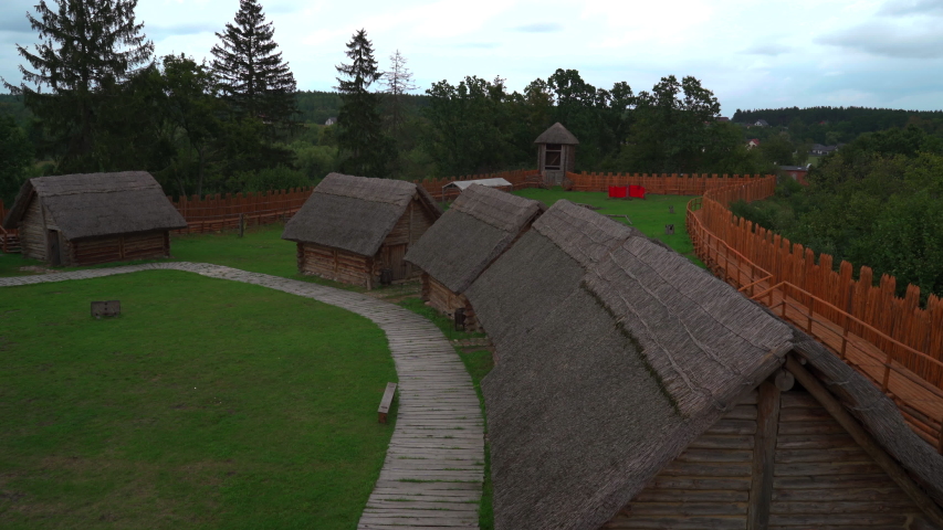 Village on a hill (Grodzisko Owidz in Poland)