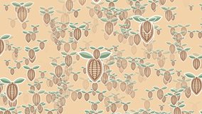 Simple cocoa video background in vintage retro style. 4K UltraHD motion graphic animation.