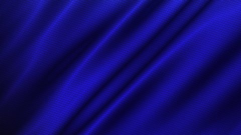 Blue fabric wavy cloth. Fashion material, silk design. Detailed drapery, luxury cloth concept.  Animation of a waving abstract background.
