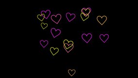Black background and moving heart shape
