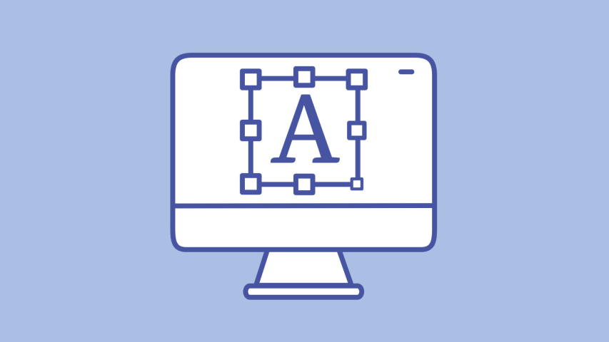 Monitor text line icon on the Alpha Channel