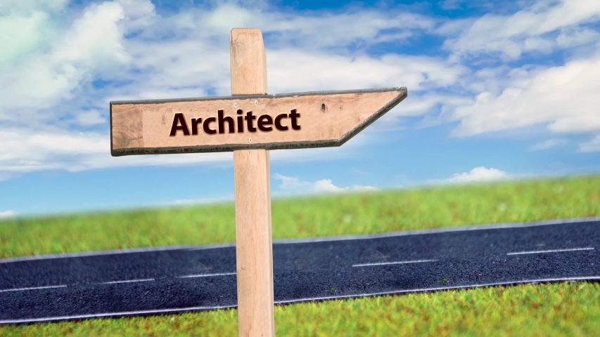 Street Sign the Way to Architect