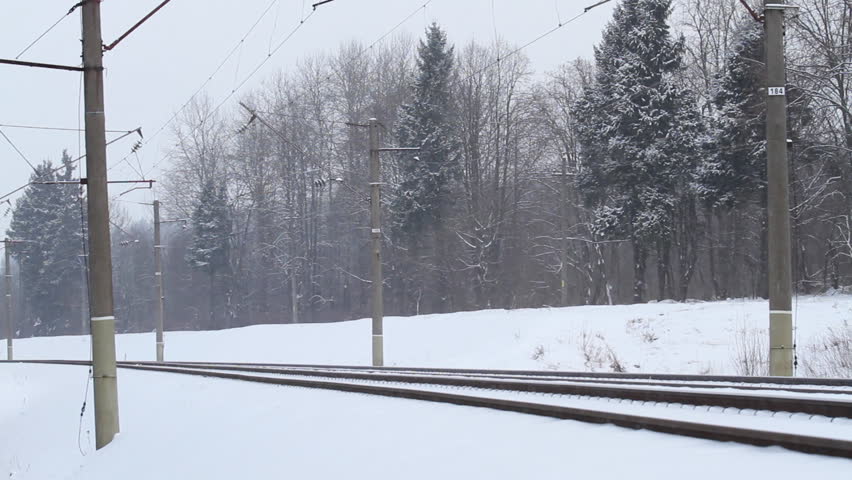 cargo train in winter