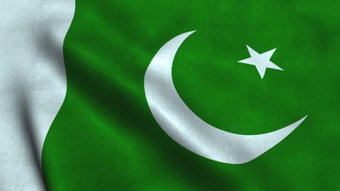 Pakistan flag waving in the wind. National flag Republic of Pakistan
