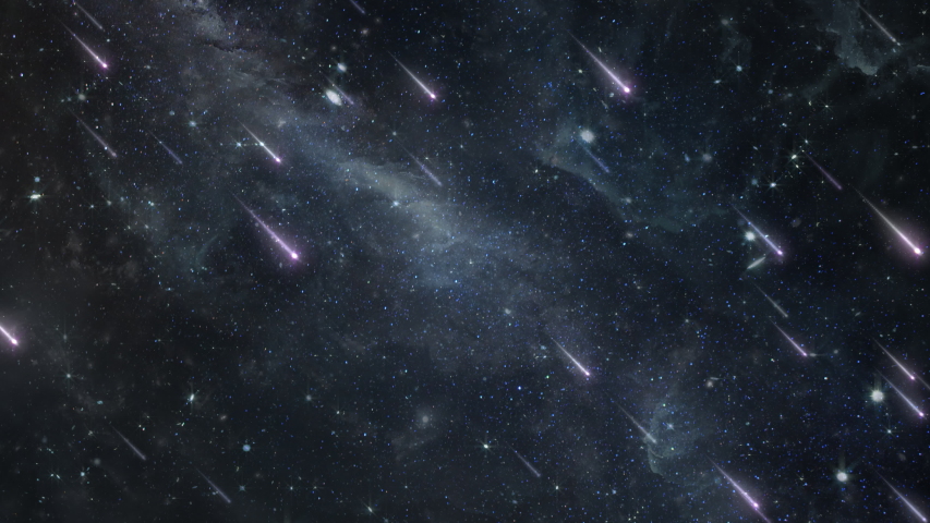 Shooting Star Comets Rain Down from Outer Space Night Sky Heavens - 4K Seamless Loop Motion Background Animation