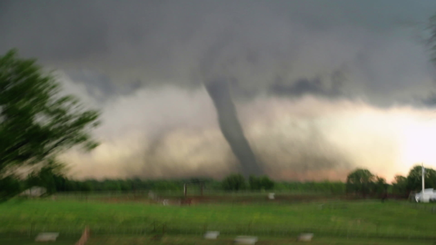 Wynnewood, OK  USA - May 9, 2016: Powerful EF4 Tornado at Close Range