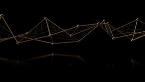 3d render of golden metal wireframe structure with spheres in joints. Reflective material. Simple wireframe structure. - Powered by Shutterstock - Get 15% off with code: PIKWIZARD15