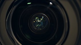 Zooming-out process of a camcorder's internal lens in a close up