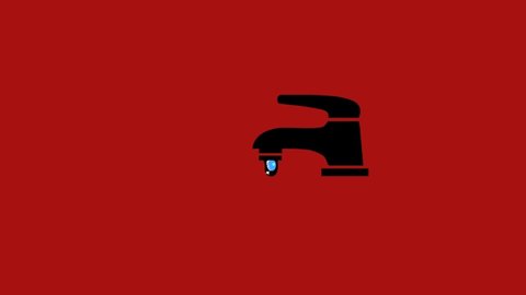 2d Animation Faucet Water Dripping Loop Stock Footage Video (100% ...