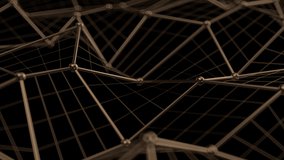 3d render of golden metal wireframe structure with spheres in joints. Reflective material. Simple wireframe structure. Plexus. - Powered by Shutterstock - Get 15% off with code: PIKWIZARD15