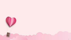 Video vector Valentine and Hearts Background Floating with Happy Valentines Day Greetings. Vector Illustration.