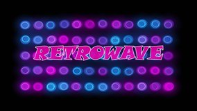 NEV Retrowave music, 80s retro abstract background