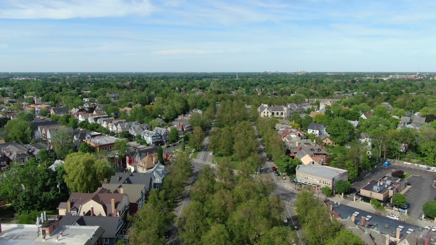 Buffalo, New York elmwood aerial footage