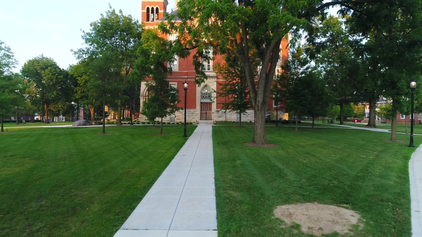 Greencastle, IN/United States - September 18, 2017: This is an aerial view of DePaul University campus.  