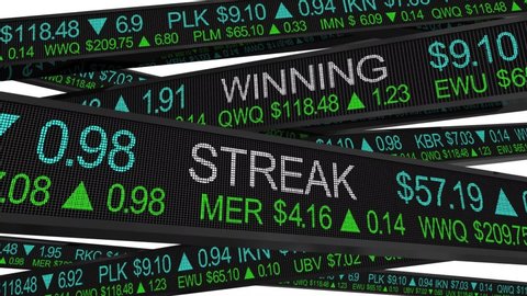 Winning Streak Stock Market Performance Gains 3d Animation