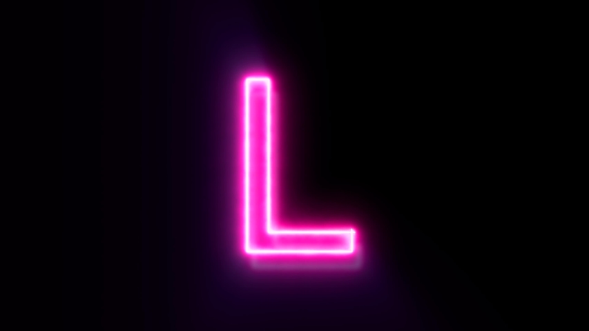 Pink Neon Font Letter L Stock Footage Video (100% Royalty-free