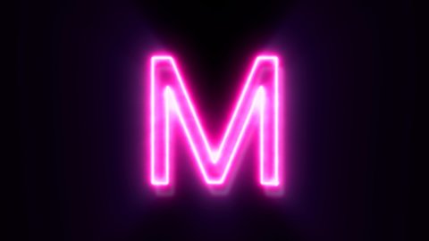 Pink Neon Font Letter M Uppercase Stock Footage Video (100% Royalty ...