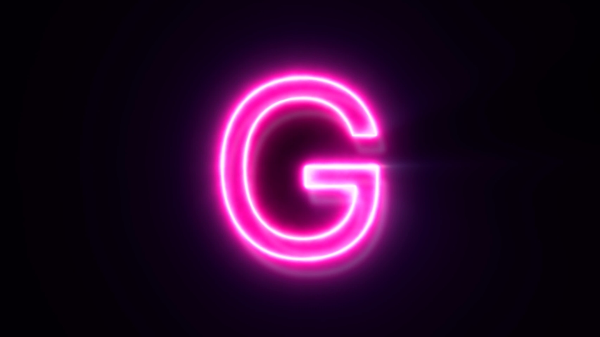 Pink Neon Font Letter G Uppercase Stock Footage Video (100% Royalty ...