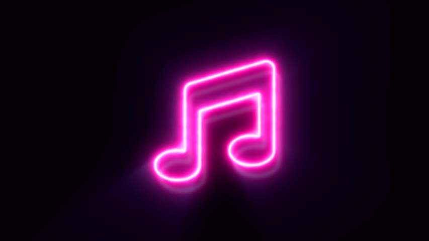 Pink Neon Music Note Sign Stock Footage Video 100 Royalty Free