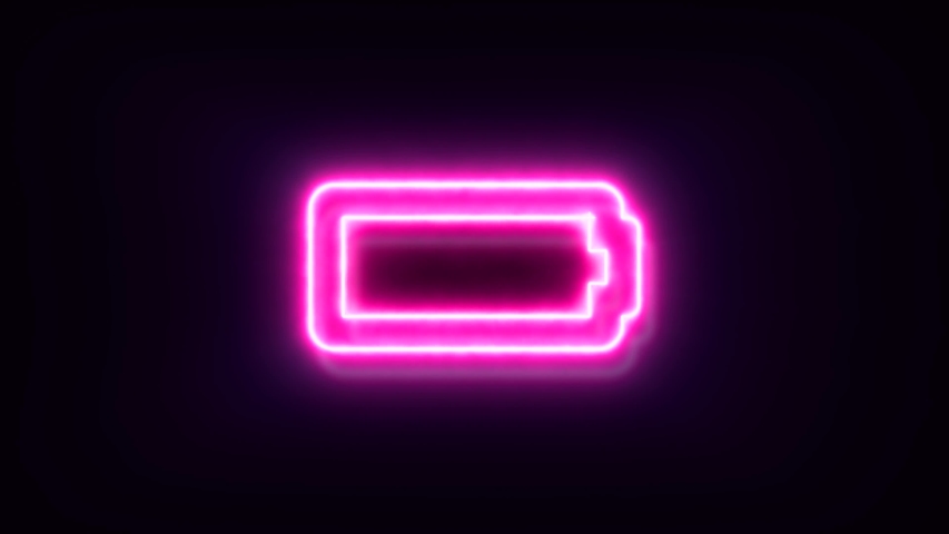 Pink Neon Empty Battery Sign Stock Footage Video (100% Royalty-free ...