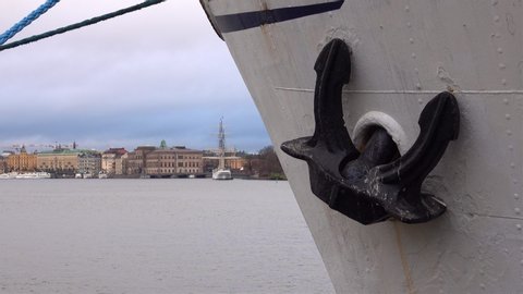 Ship anchor with Stockholm city and lake in the Background
Ship anchor with Stockholm city and lake in the Background. Sweden
