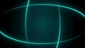 Neon abstract circle blue background in