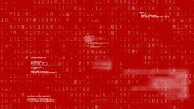 Global Business Technology Finance Concept Animation of binary coding and flickering data processing on red background 3d digital design composite video animation. - Powered by Shutterstock - Get 15% off with code: PIKWIZARD15