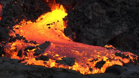 Lava flows on the big island in Hawaii.