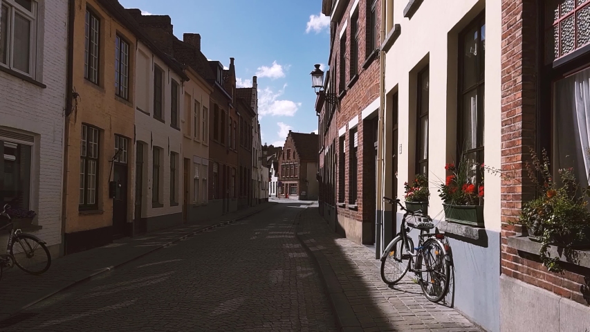 Bruges, Belgium. Streets of a medieval city