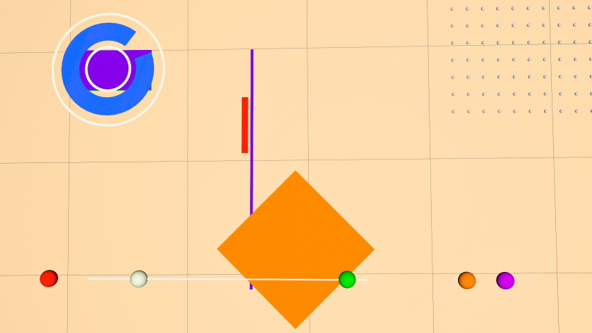 4K cyclic footage with geometric 2 d and 3 d shapes