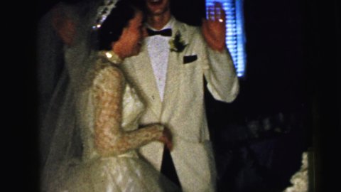 CAMDEN NEW JERSEY USA-1964: The Vintage Wedding Of A Young Couple In Love