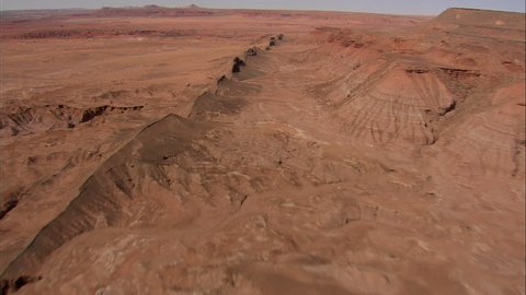 AERIAL United States-Flight Along Spine Like Ridge In Painted Desert 2008