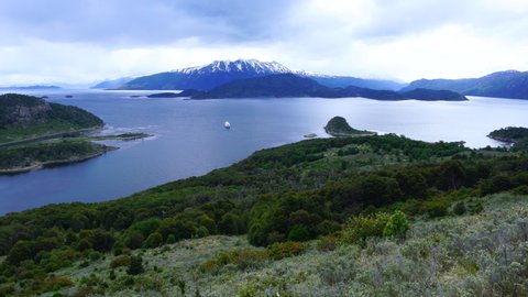 Landscape on Glacier Avenue Ship, Explorers of Patagonia, Chilean Fjords, Tierra del Fuego, Patagonia, Strait of Magellan, Chile, South America, America