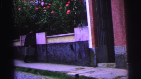 BRAZIL-1967: Asian Country Inside Home And Children Near Vw Brand Vans On The Street