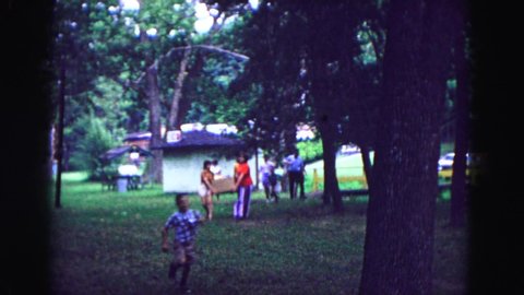 GALENA ILLINOIS USA-1967: Family Picnics At The Park Bring Back Fond Memories That Will Always Be Cherished