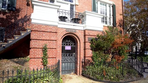 Washington , District of Columbia / United States - 11 03 2019: The Belmont-Paul Women's Equality National Monument (formerly the Sewall House (1800–1929), Alva Belmont House (1929–1972), and the Sewa